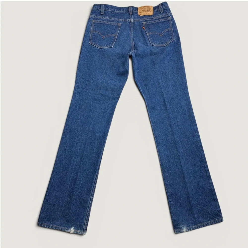 Vintage Levi's 517 Jeans Mens 35x34 (Fits 34x34) Blue Bootcut Orange Tab 90s USA